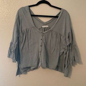 Free people loose cropped blouse